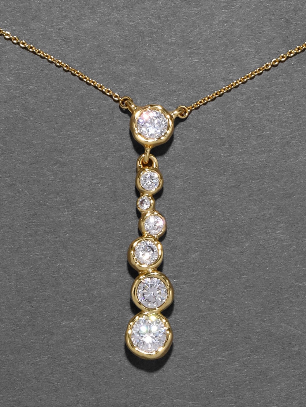 ALEXIS BITTAR • Asterales Gold “Diamond”  CZ Staggered Bar Necklace
